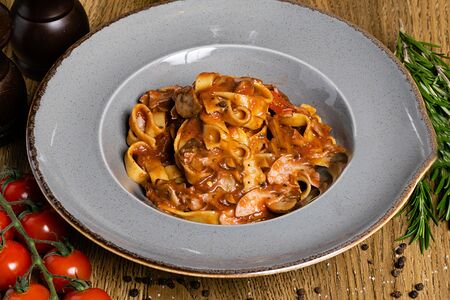 Паста Ветчина и грибы