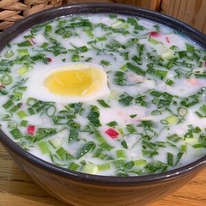 Окрошка на мацони с цыпленком