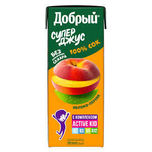 Բնական հյութ Դոբրի խնձոր և դեղձ