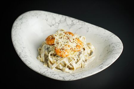 Феттуччине с креветками