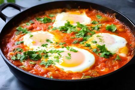 Яичница с помидорами