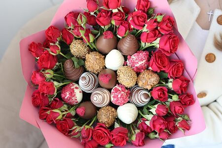 Букет с розами Caramel