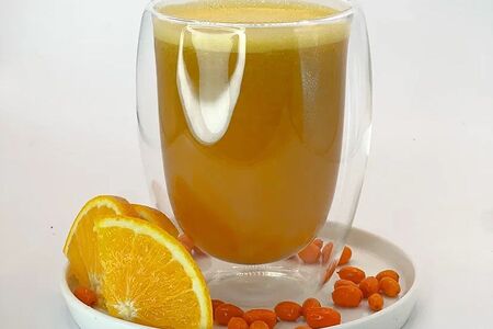 Горячий апельсин с облепихой 