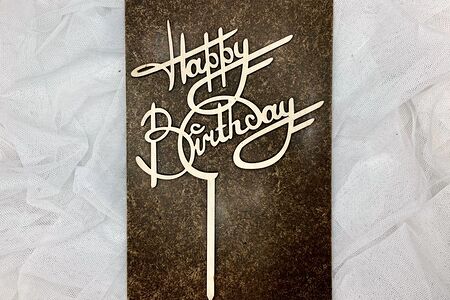 Топпер Happy Birthday деревянный