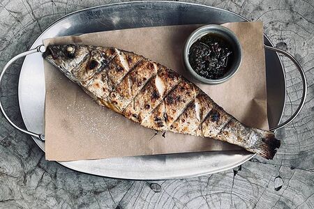 Сибас с соусом чимичурри