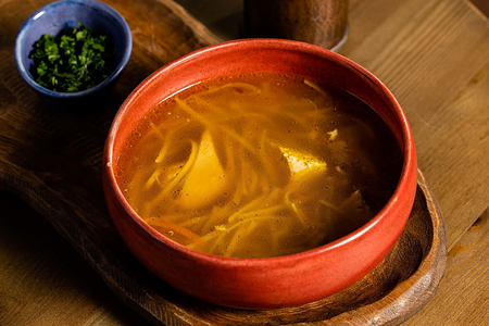 Супчик с лапшой и куриным филе