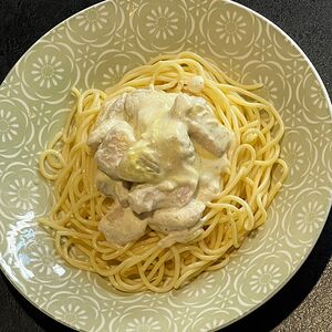 Паста курица и грибы