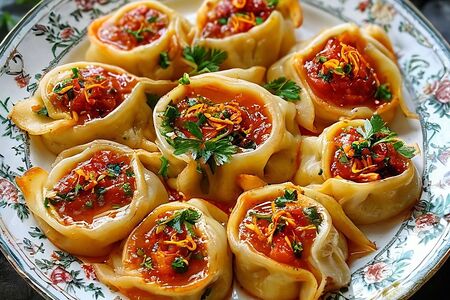 Домашние манты с говядиной