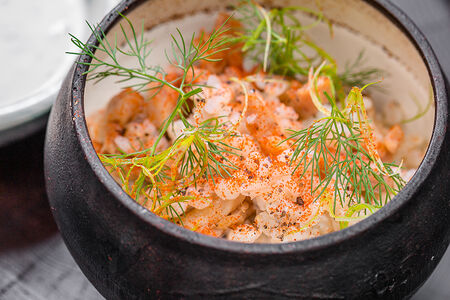 Перловая каша в топлёном молоке с курицей