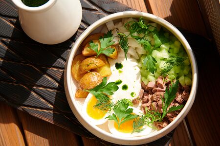 Окрошка с телятиной