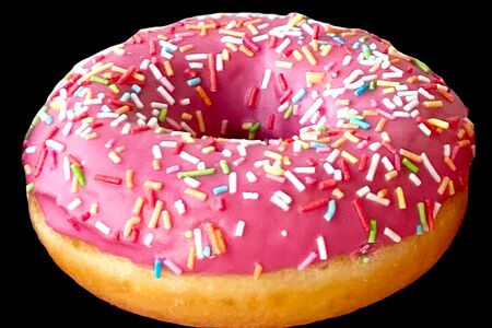 Донат с клубничной глазурью