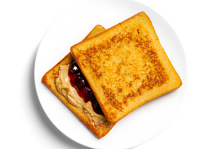 Сэндвич с арахисовой пастой и вишневым вареньем