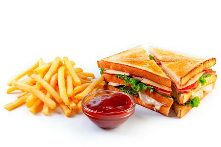 Клаб с ветчиной и картошкой фри