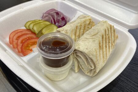 Шаурма Свиная на тарелке экстра