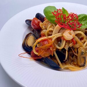 Спагетти с морепродуктами