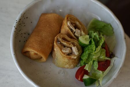 Блины с курицей и грибами