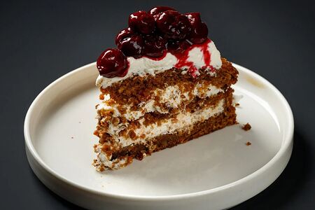 Морковный торт с вишней