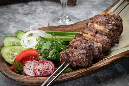 Слоеный шашлык из говядины