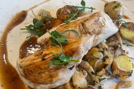 Куриная грудка с картофелем и грибами