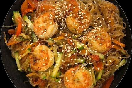 Фунчоза с креветками