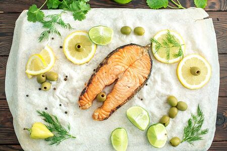 Семга на углях