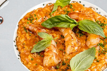 Ризотто со сладкой креветкой