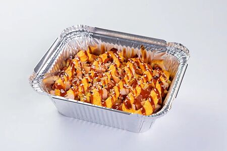 Рисовая лазанья с курицей и омлетом