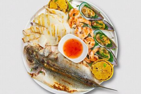 Сет из морепродуктов на гриле