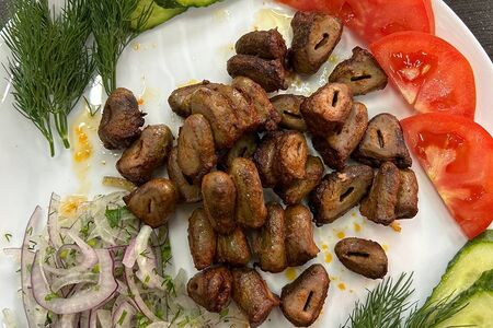 Шашлык из куриных сердечек
