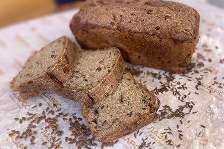 Хлеб Ржаной бездрожжевой с семенами льна