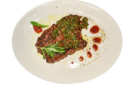 Рибай с соусом чимичурри