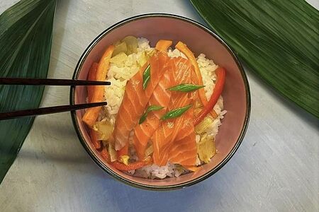 Рис с лососем