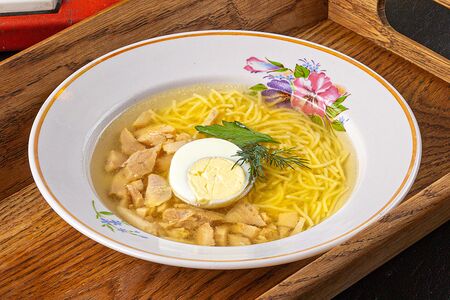 Куриная лапша с яйцом