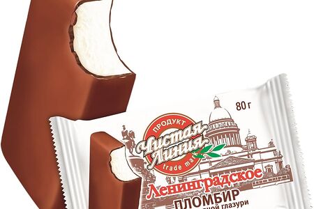 Бзмж Мороженое пломбир ванильный в шоколадной глазури Ленинградское Чистая Линия