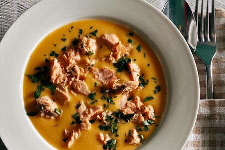 Суп-пюре тыквенный с курицей