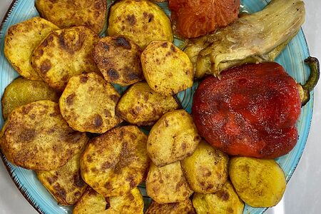 Картофель талаш на углях