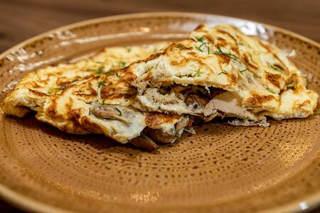 Омлет курица-грибы