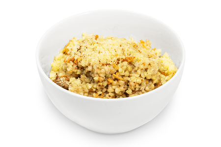 Зеленая гречка с грибами