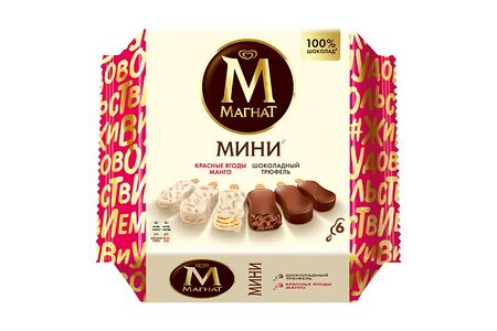 Мороженое Магнат мини шоколадный трюфель и красные ягоды