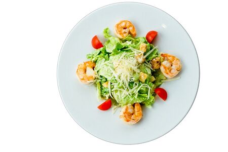 Салат Цезарь с креветками