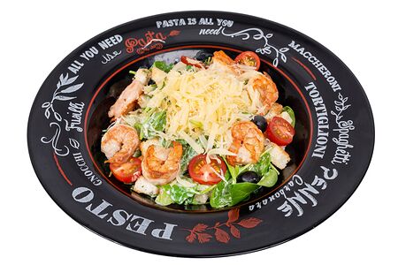 Салат Цезарь с креветками