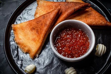 Блины с красной икрой