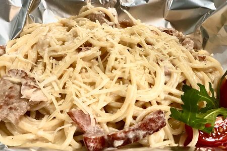 Карбонара спагетти в сливочном соусе