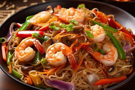 Фунчоза с креветками