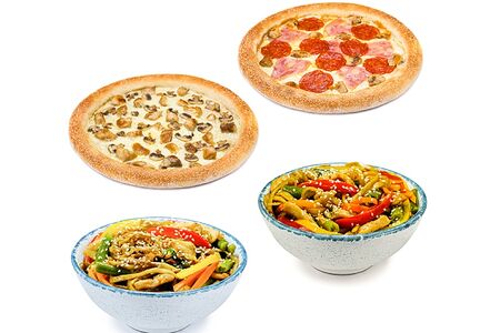 Комбо 2 вока и 2 пиццы