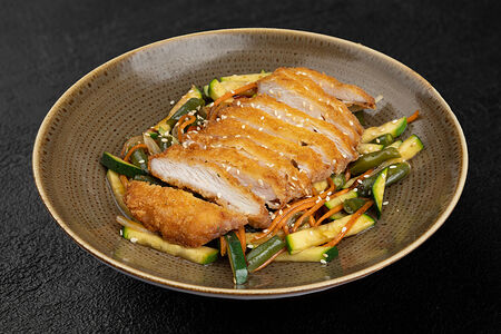 Курица Кацу с овощами терияки