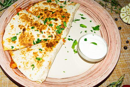 Кесадилья с грибами