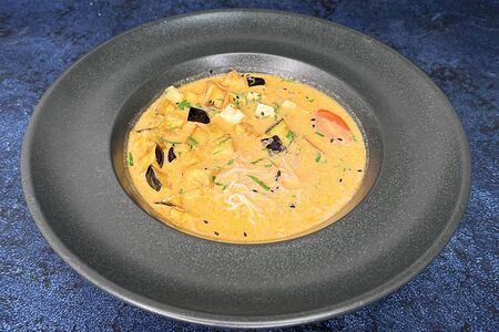 Азиатский суп с воздушным баклажаном (веган, без глютена, без сахара / vegan, gluten-free, sugar-free)