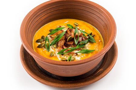 Крем-суп из тыквы с беконом