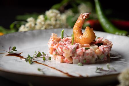 Оливье с морепродуктами